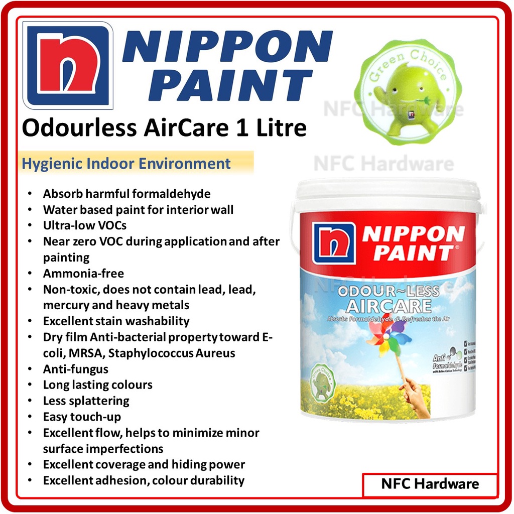 NIPPON PAINT Odourless AirCare 1 Litre (Cat Air untuk Dinding Dalaman) Shopee Malaysia