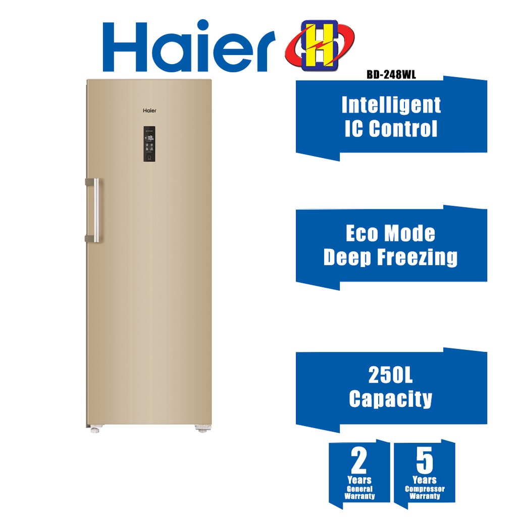 Haier Upright Freezer (250L) AirCooled Frost Free Deep Freezing Digital Touch Control Upright