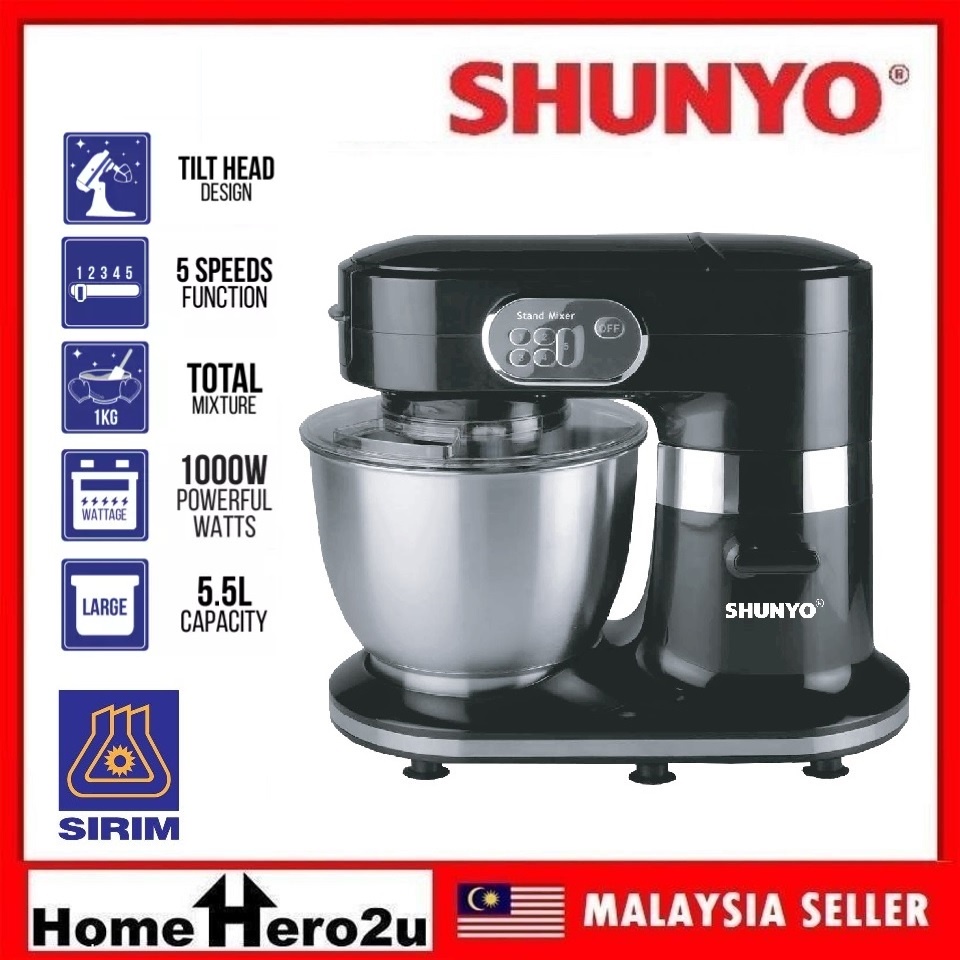Shunyo SYSM6911 5.5L Heavy Duty Commercial Stand Mixer 5 Speed