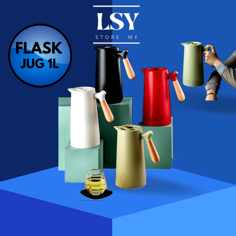 Nordic Insulation Kettle 1 Litre Thermos Jug Bekas Air Tahan Panas