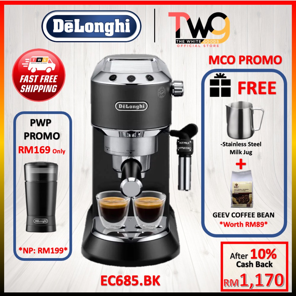 [FREE SHIPPING] Delonghi EC685.BK DEDICA 15Bar Pump Espresso Machine