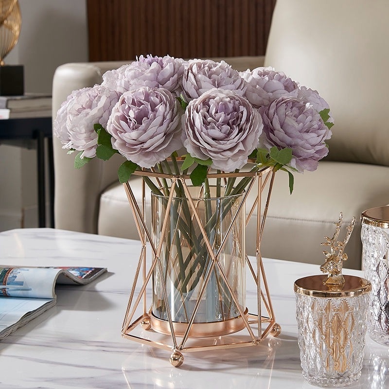 Light Luxury Artificial Flower Fake Flower + Vase Set Living Room