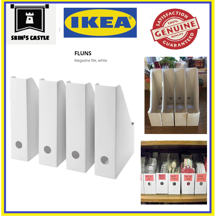 IKEA FLUNS Magazine File, White, 4 pcs Shopee Malaysia
