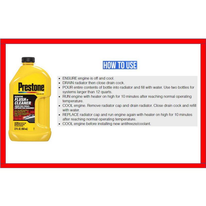 💯 PRESTONE 🇺🇸 RADIATOR FLUSH & CLEANER (1 BTL = 640ML) Shopee Malaysia