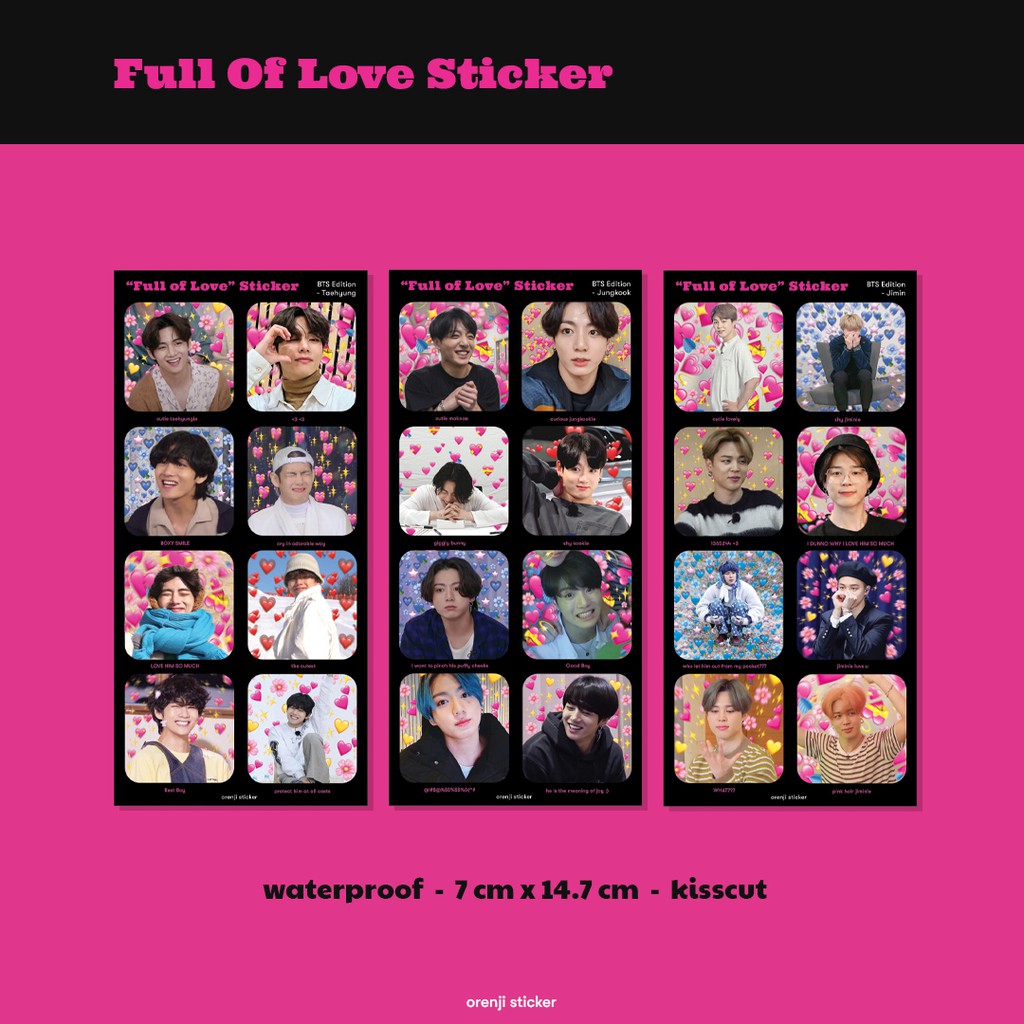 Full OF LOVE STICKER Orange sticker Shopee Malaysia