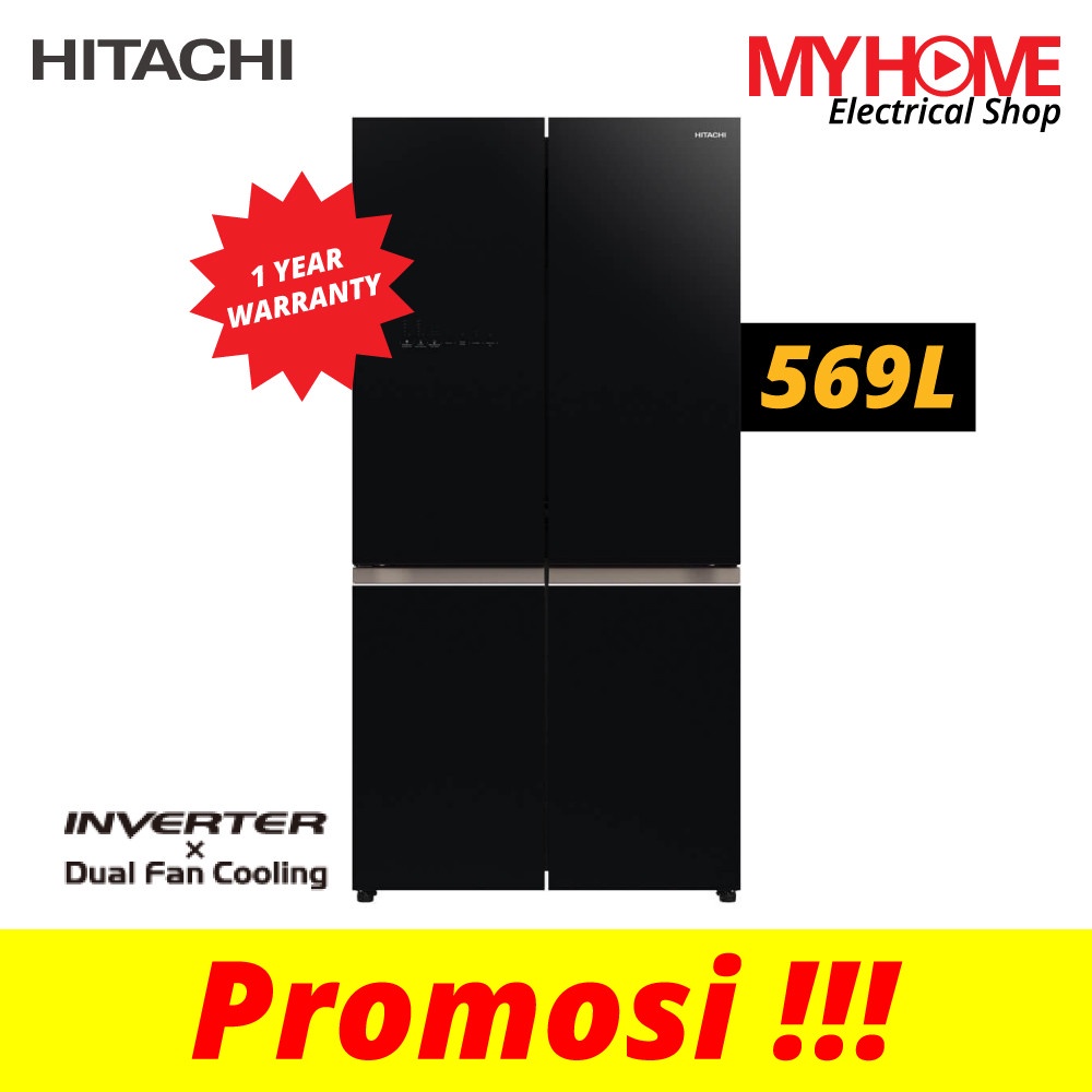 (COURIER SERVICE) HITACHI RWB640VM0 GBK 569L 4DOOR INVERTER BOTTOM