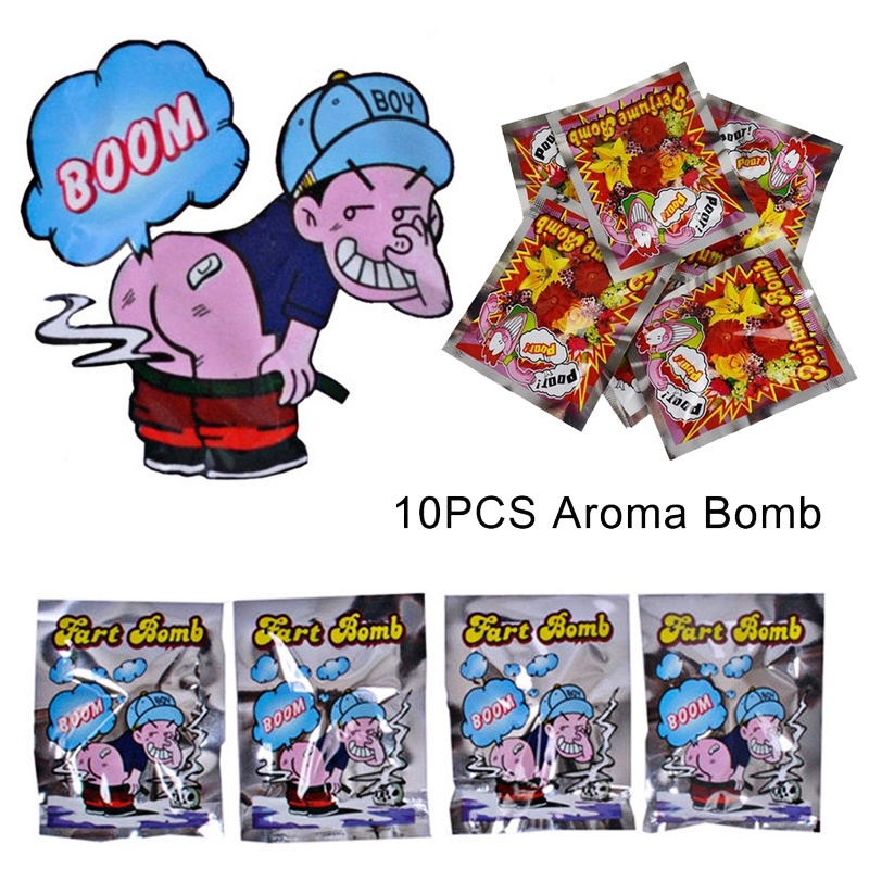 10pcs Set Bomb Bags Funny Fart Stink Bomb Smelly Funny Gags Practical