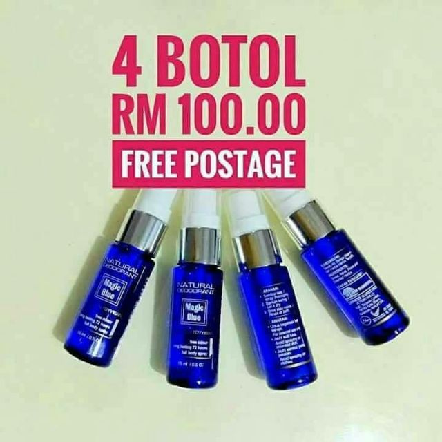 Natural Deodorant Magic Blue 20ml 4 botol RM100 Shopee Malaysia