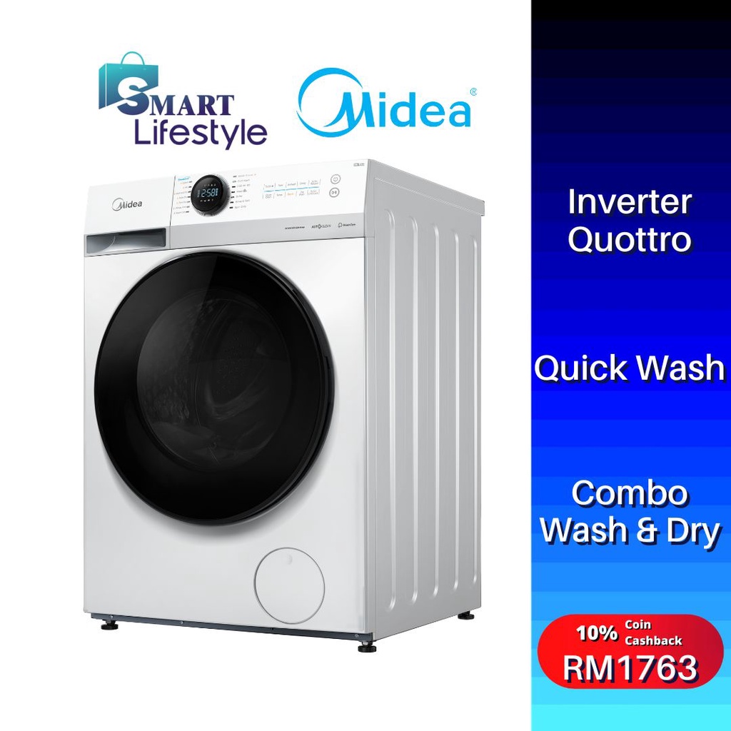 Midea Front Load Washer Dryer (8.5kg/6kg) MF200D85B Shopee Malaysia