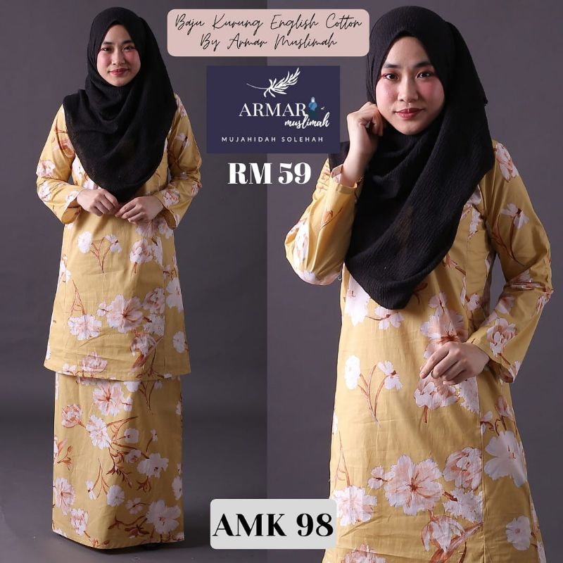 EXTRA SAIZ KURUNG PESAK GANTUNG ENGLISH COTTON, MENYERAP PELUH DAN