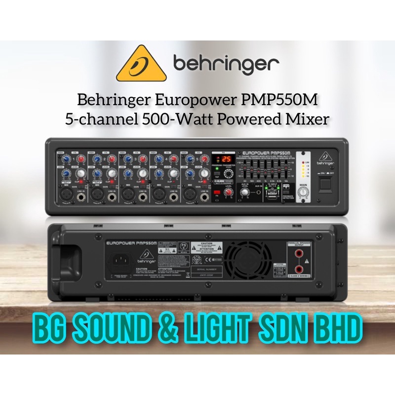 Behringer PMP550M 500Watt 5Channel Powered Mixer with Klark Teknik
