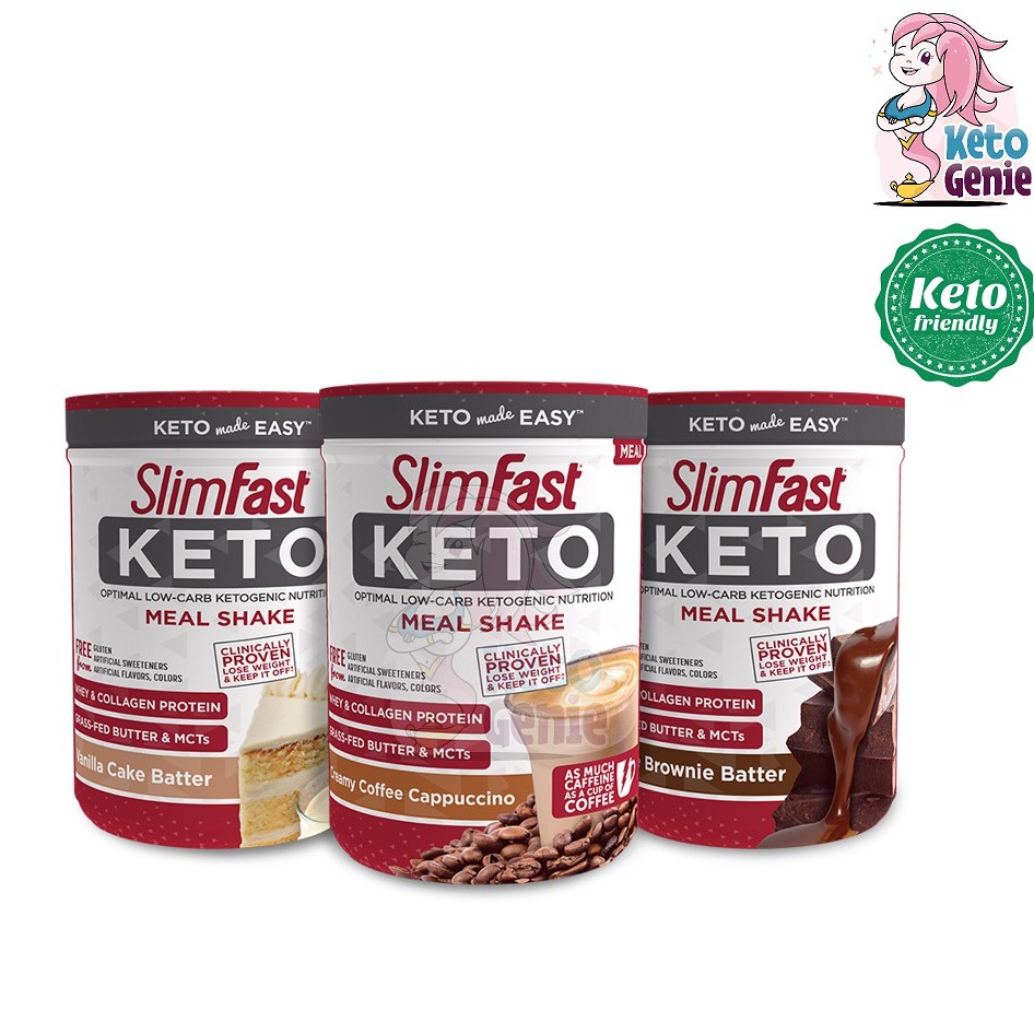 SLIMFAST Keto Meal Replacement Shake Powder Sugar Free, Low Carb and