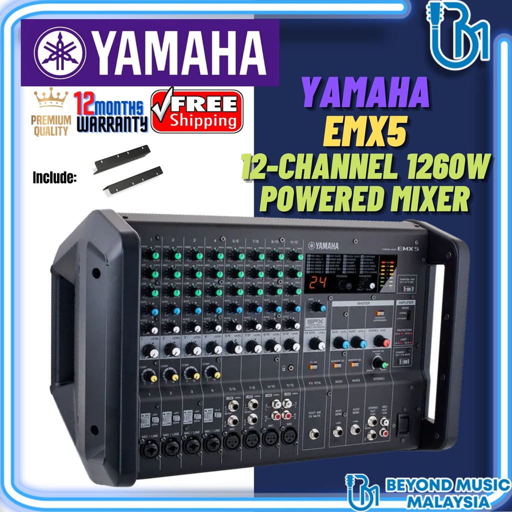 Yamaha EMX5 12channel Dual 630watt Powered Mixer (EMX5/EMX 5