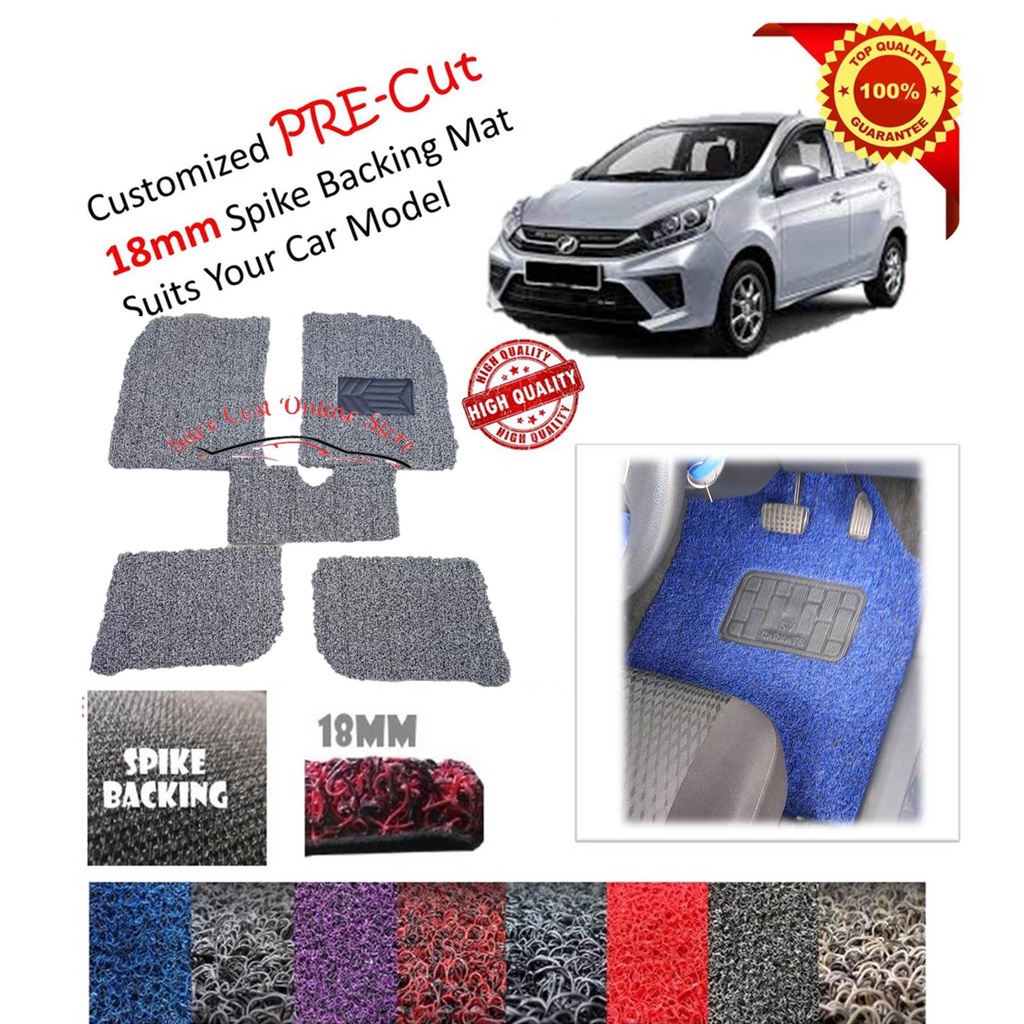 Perodua Axia 2014 2024 18mm +/ PreCut Magic Velcro Carpet