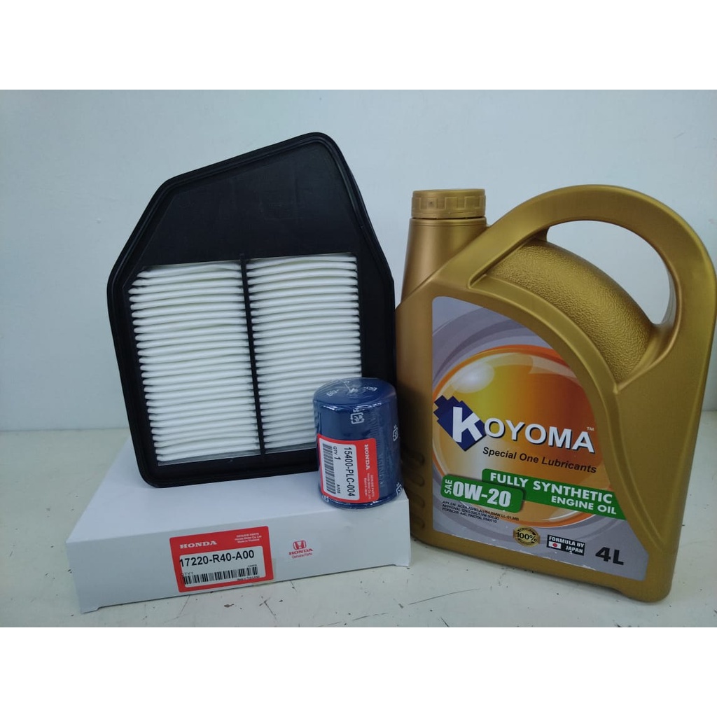 HONDA ACCORD TAO 2.4 2008y2013y AIR FILTER + OIL FILTER + KOYOMA 0W20 FULLY SYNTHETIC ENGINE