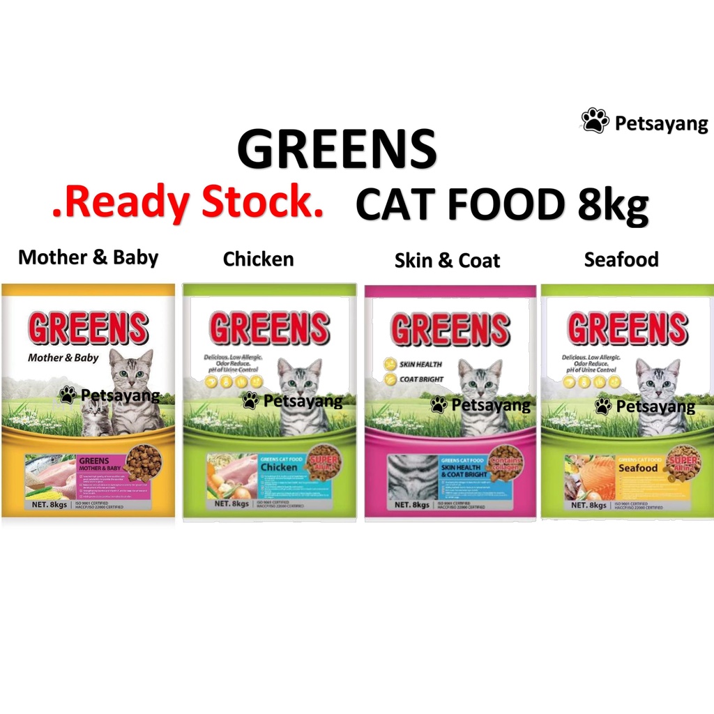 {Free Gift x 2} Greens Cat Food Makanan Kucing Chicken/ Seafood