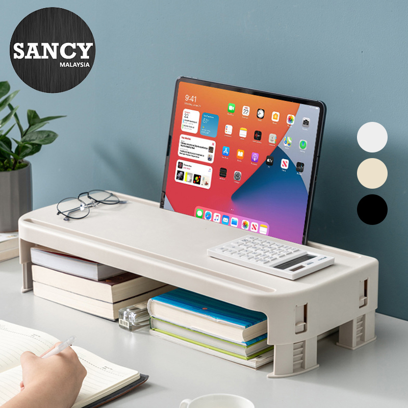 SANCY Computer Monitor Adjustable Height Rack Base Desktop Keyboard