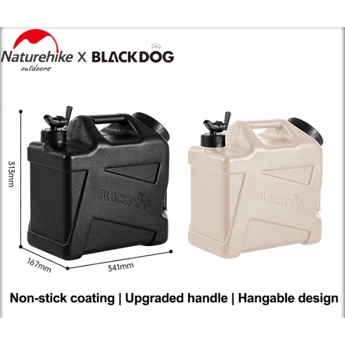 BlackDog 12L Square Outdoor Water Container Food Grade PE Water Bucket