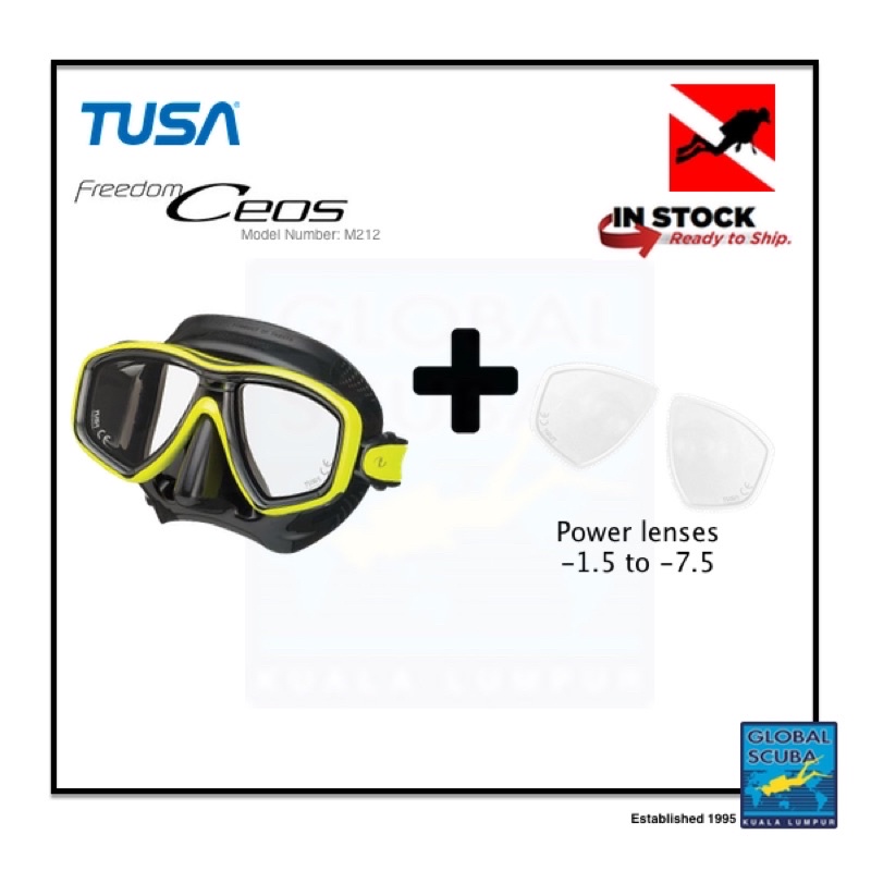 TUSA M212 CEOS Mask with Prescription Lenses for Scuba Diving and