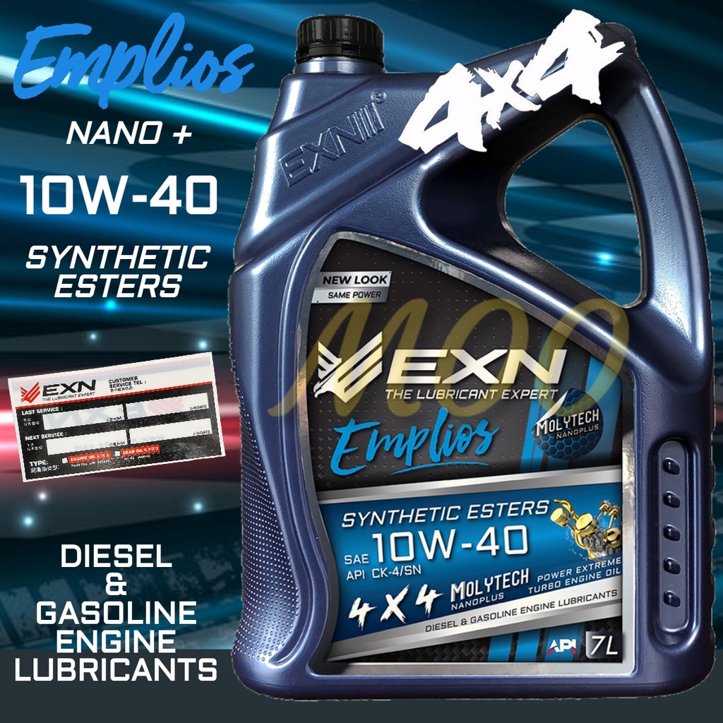EXN EMPLIOS NANO PLUS SAE 10W40 SYNTHETIC ESTERS 4x4 DIESEL ENGINE OIL