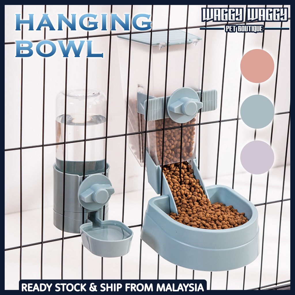 WaggyWaggy Pet Food Bowl Can Hang Stationary Dog for Cat Cage Feeder