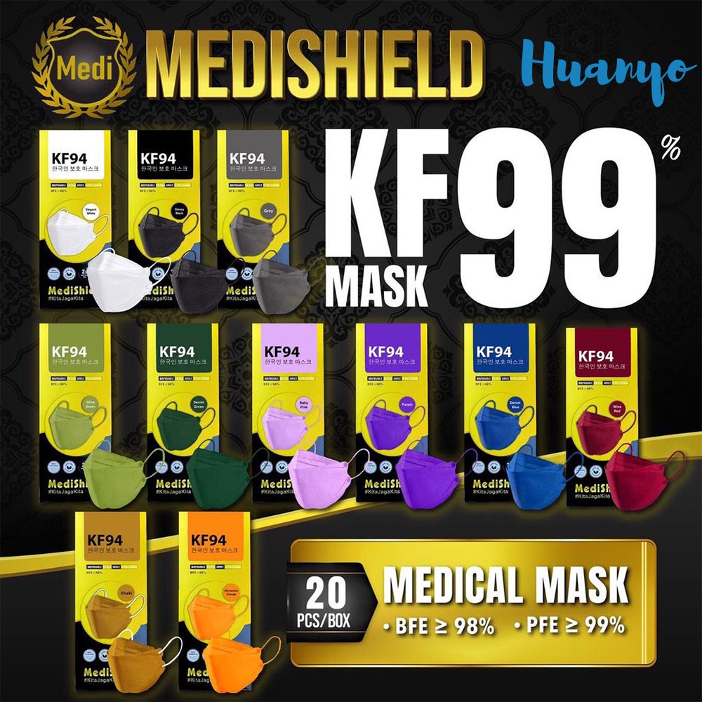 MediShield KF94 4 Layer Medical Anti Virus Face Mask (10pcs / 20pcs Per