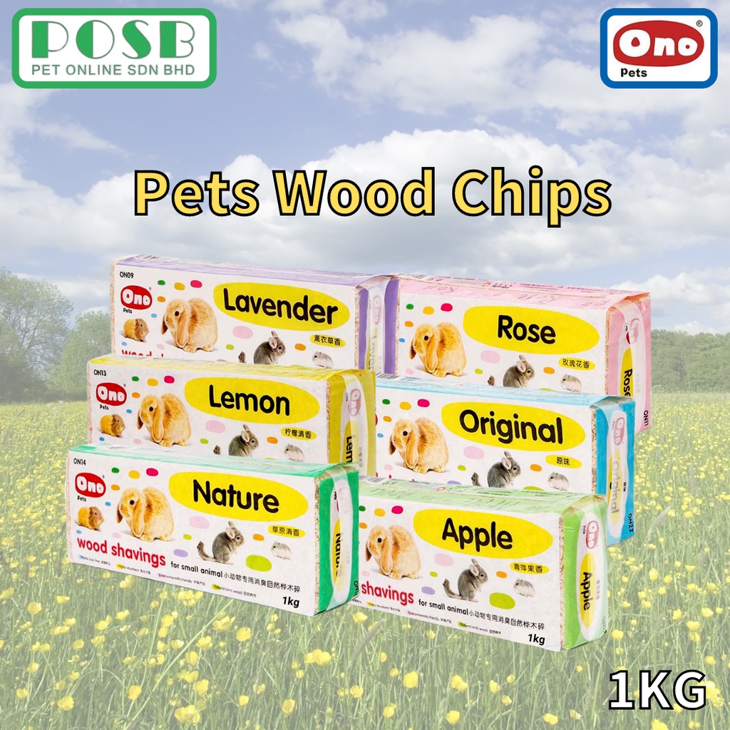 ONO Pets Wood Chips/ Wood Shaving Bedding for Rabbits,Chinchillas,Guinea Pigs and Hamster 1kg