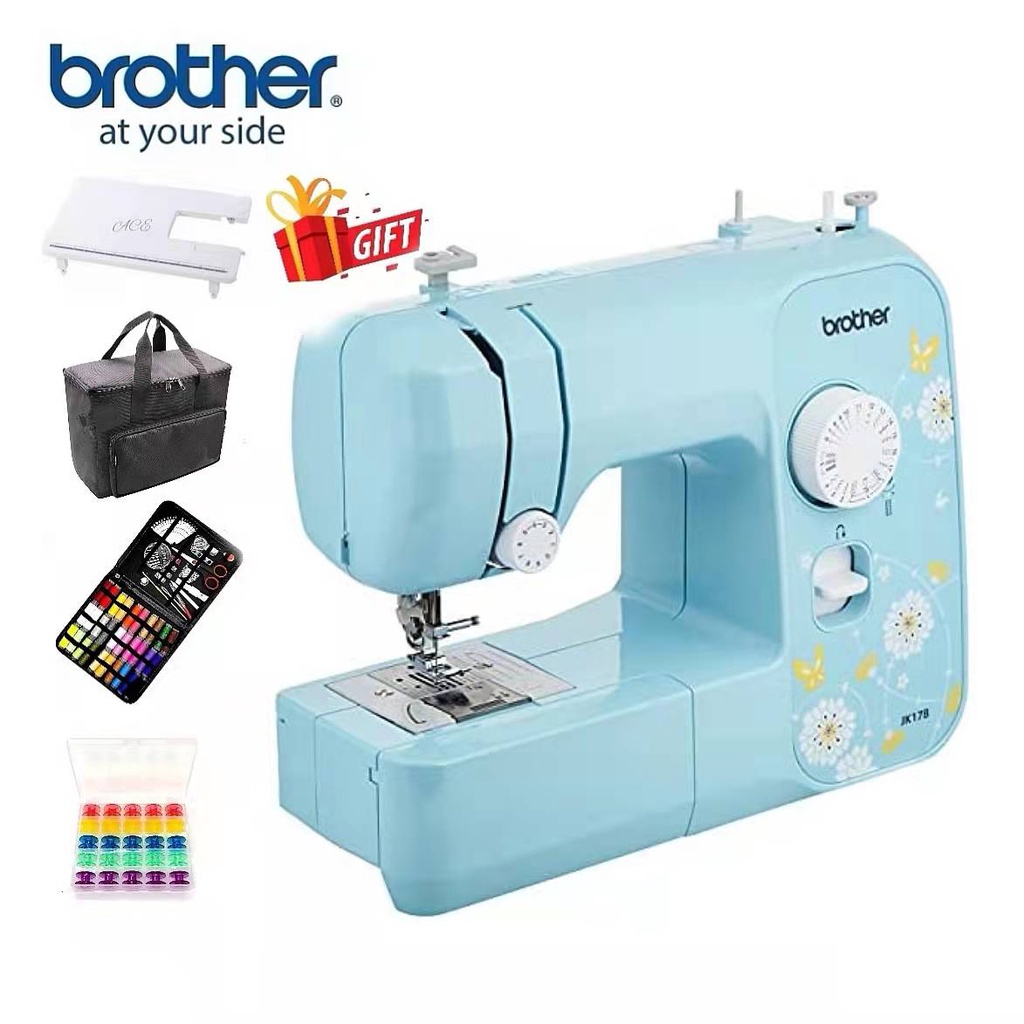 Mesin Jahit Brother JK17B Sewing Machine Free Extension Wide Table & Handbag,Sewing Tool, 25