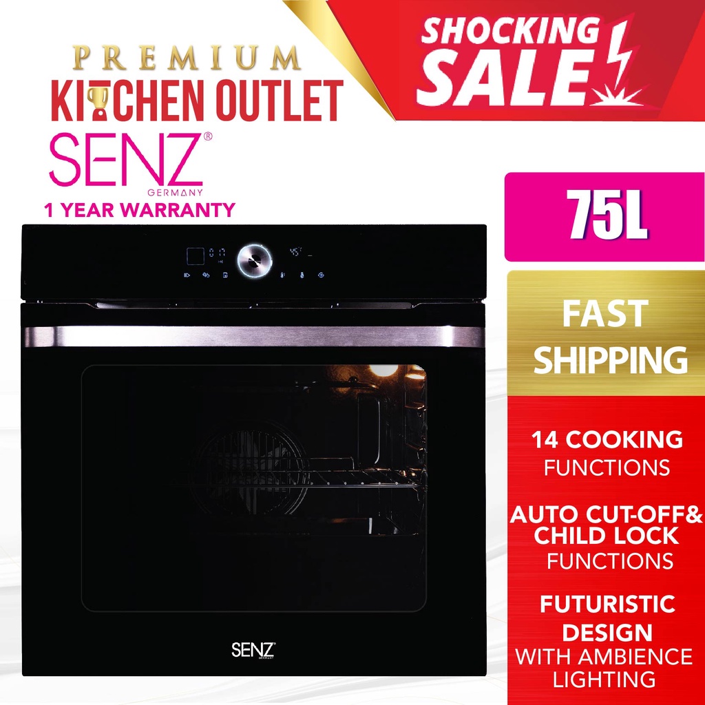 Senz 75L Built in Oven 14 Functions SZOV751414F 12 Functions SZ