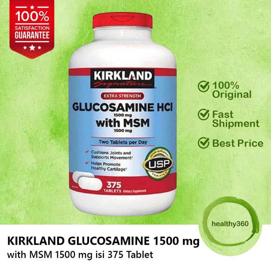 Kirkland Extra Strength Glucosamine HCI 1500mg plus MSM 375 Tablet