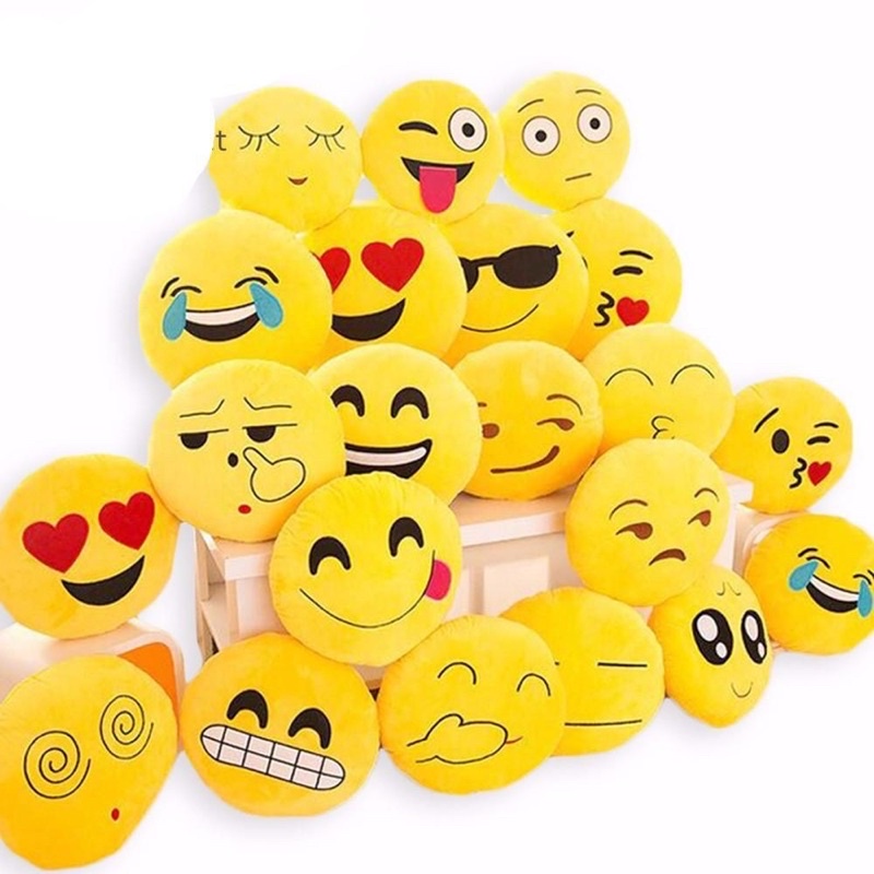 15CM Emoji Cushions Soft Warm Hand Emoji Yellow Round Cushion Emoticon Stuffed Plush Toy Smiley