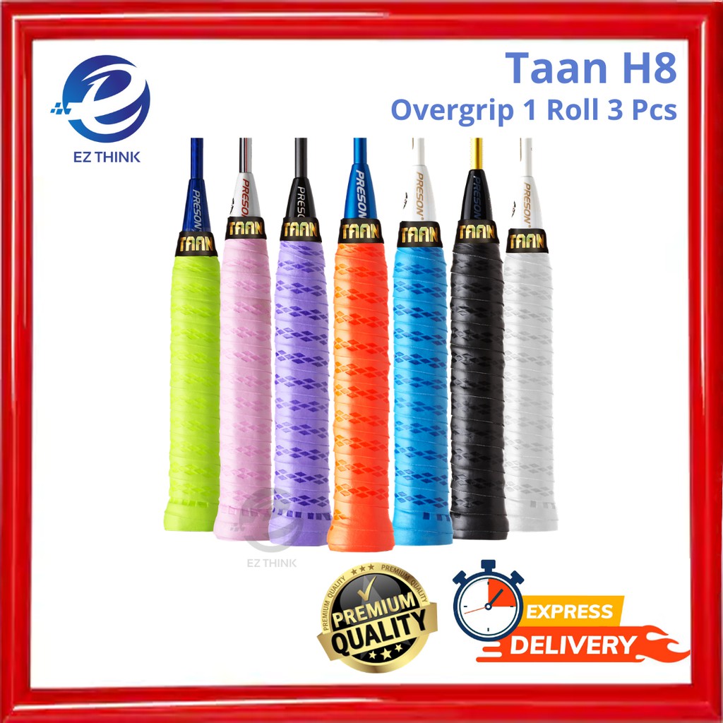 Taan Badminton Racket Grip Tape Overgrip Anti Slip H8 Tennis Racquet