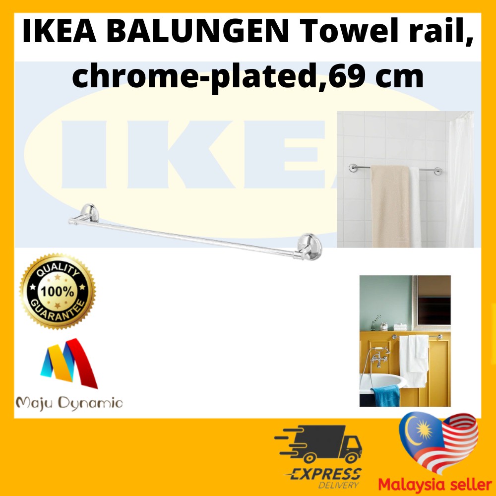 IKEA BALUNGEN Towel rail, chromeplated69 cm I Ampaian tuala Shopee