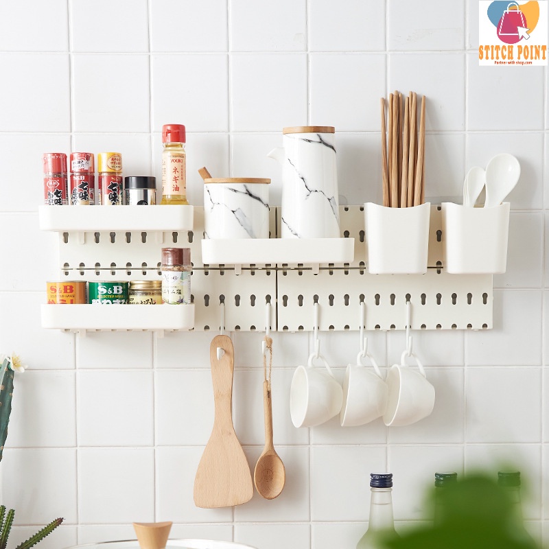 2021 New Pegboard DIY Wall Board Stick WallMounted Shelving DIY Dinding Pegboard WireWrap