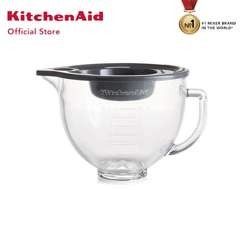 KitchenAid 5Quart TiltHead Glass Bowl with Measurement Markings and