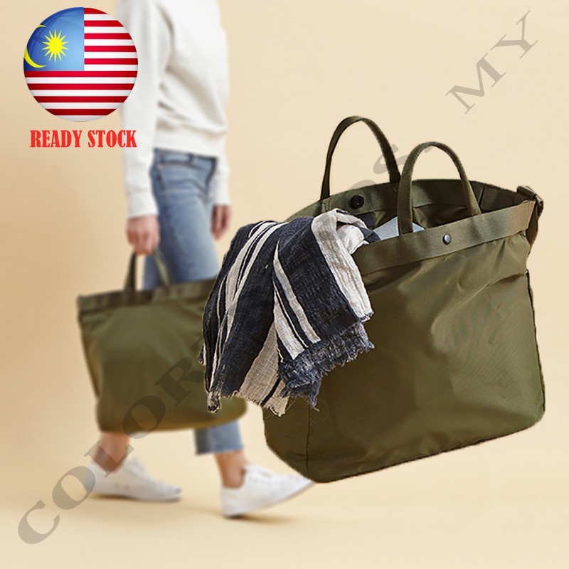 Nylon travel totes handbag Portable waterproof clothes bag Shopee