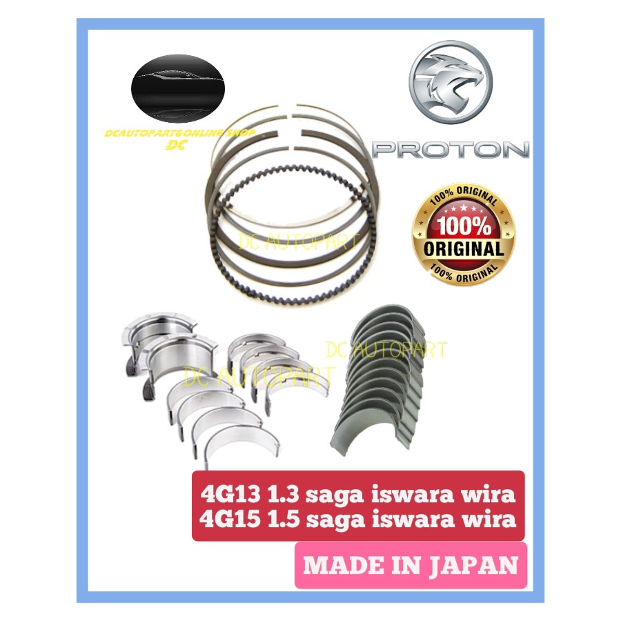 PRTON SAGA ISWARA WIRA SATRIA 1.3 1.5 12V 4G13 4G15 PISTON RING / MAIN