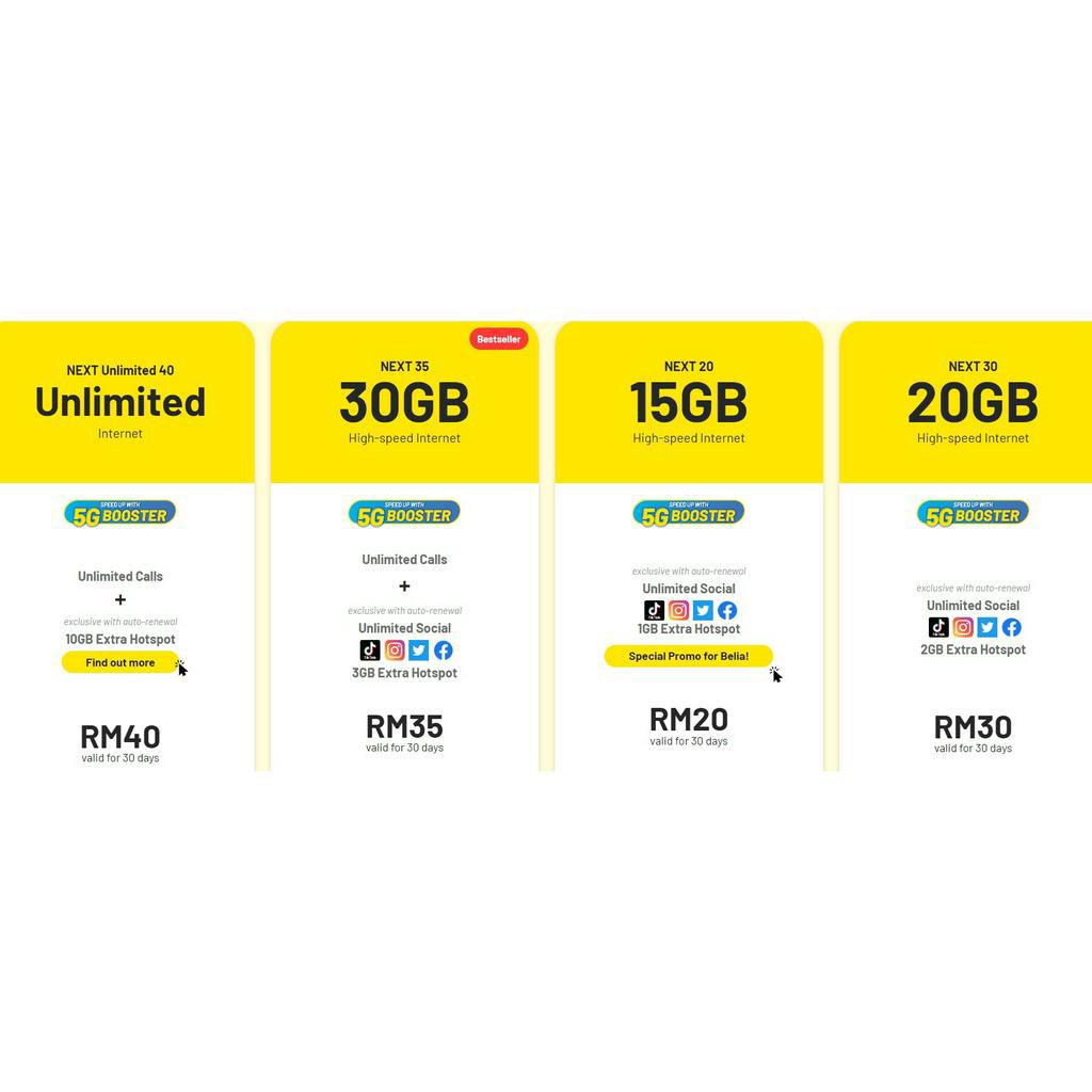 DiGi NEXT UNLIMITED & Call Prepaid Sim Shopee Malaysia