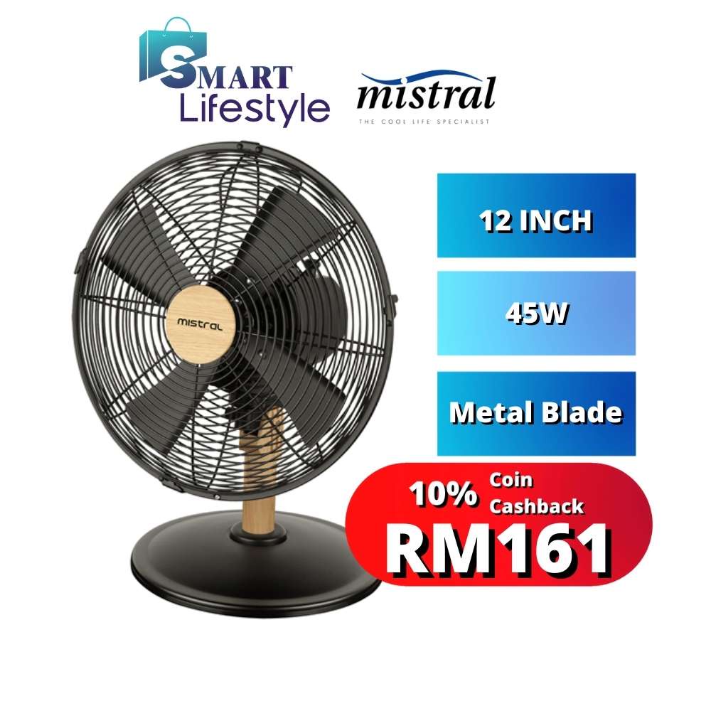 Mistral Elegantly Classic Table Fan With Metal Blades Roy MTF1215M