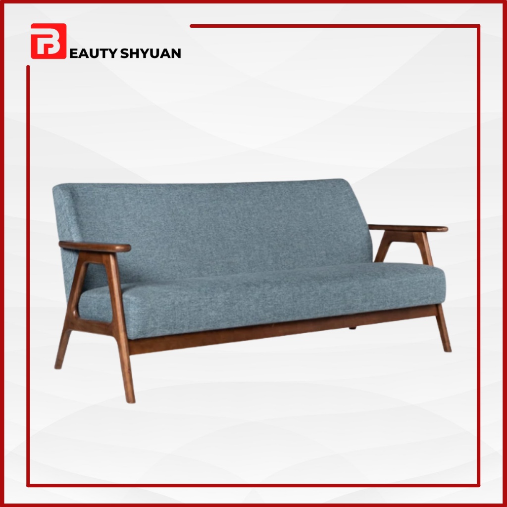 VERONICA Solid Wood Sofa 3 Seater Sofa Murah Fabric Sofa Kain Kerusi
