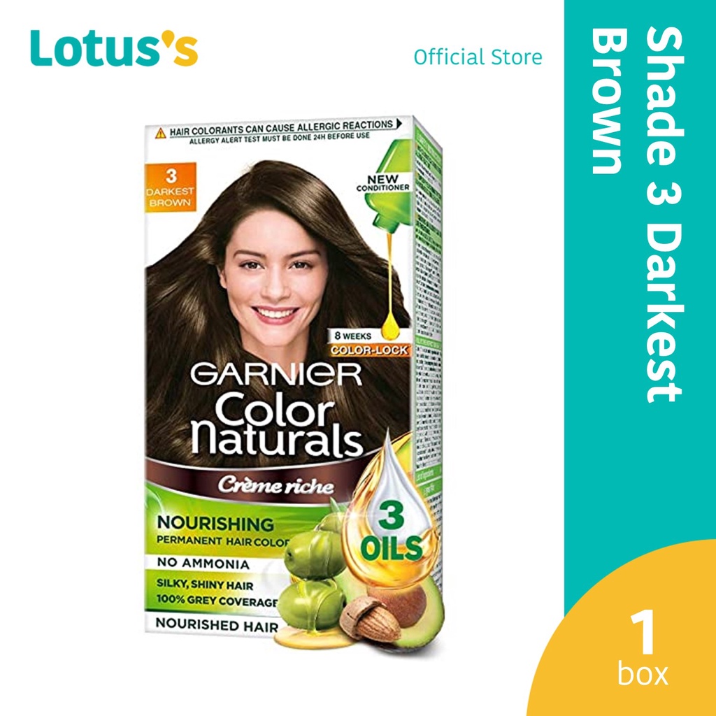 Garnier Color Naturals Crème Riche 3 Dark Chocolate Hair Color Shopee