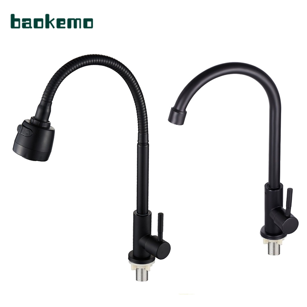 SUS304 Stainless Steel Kitchen Sink Flexible Hose Single Lever Cold Water Tap Faucet Shopee