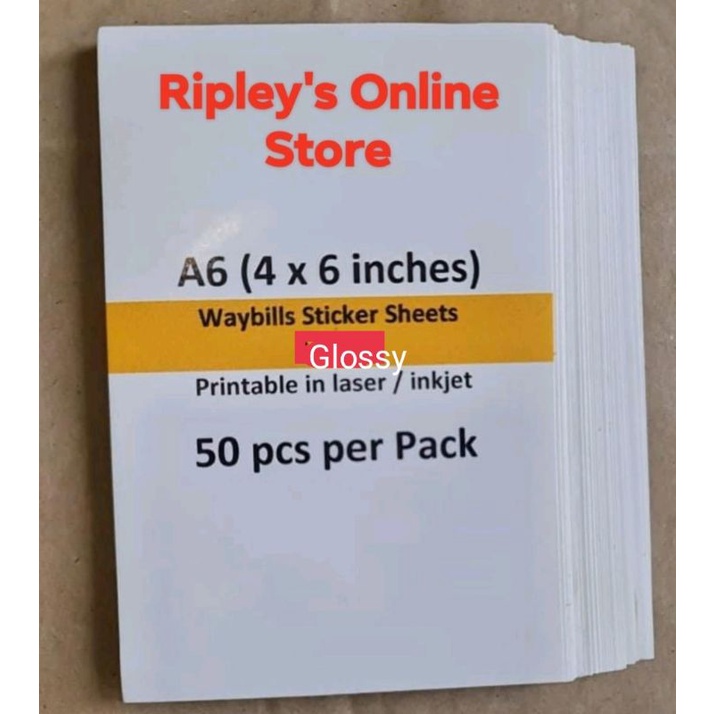 A4 & A6 (4"by6") Waybills Sticker Paper For Inkjet or Laserjet