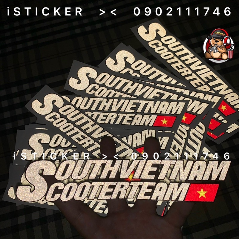 Stamp logo sticker SOUTH VIETNAM SCOOTER TEAM FAKE TAXI Usually