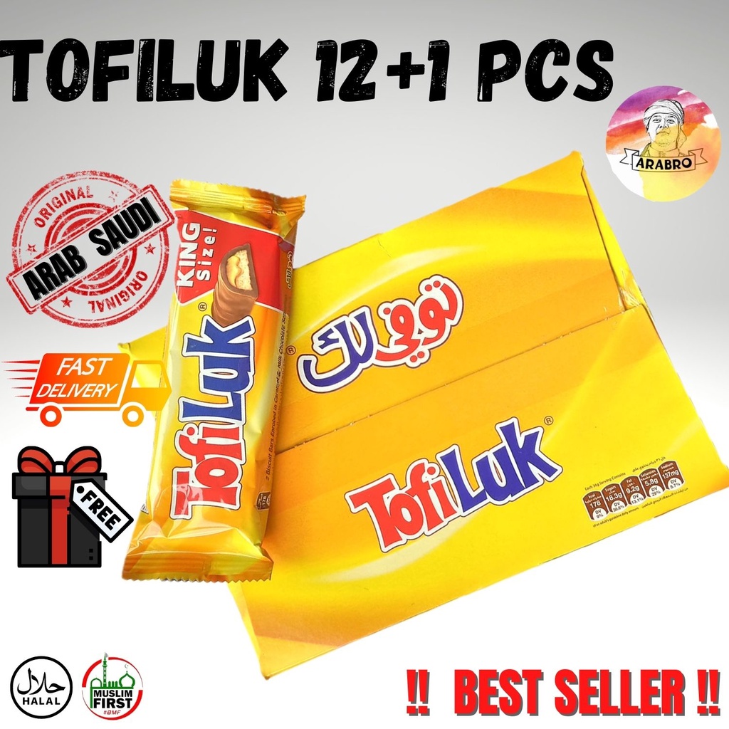 🔥Ready Stock🔥 Arabic Chocolate Tofiluk King Size (12) Pcs + Free 1 pcs