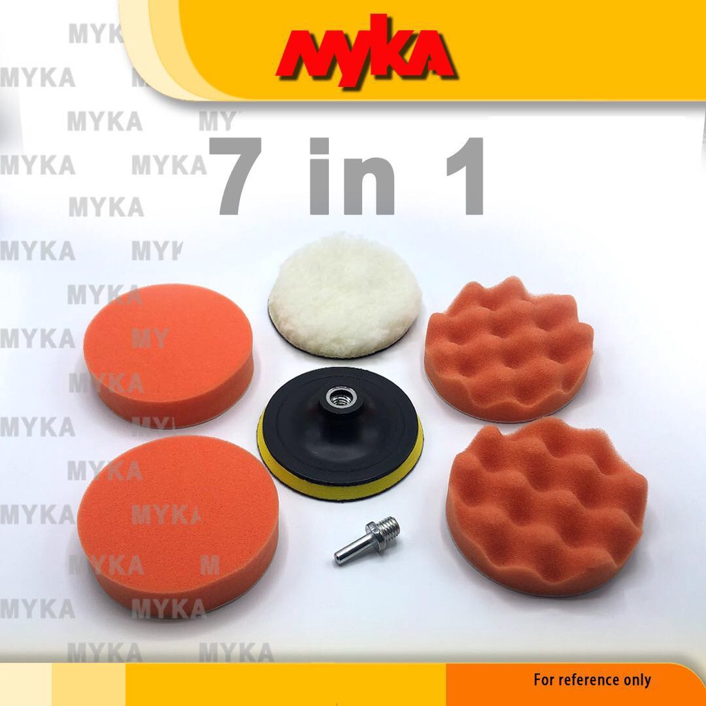 7 in 1 Car Polishing 5 " Pad Buffing Waxing Wool Plat Wave 5' Pad Polish Sponge Cutting