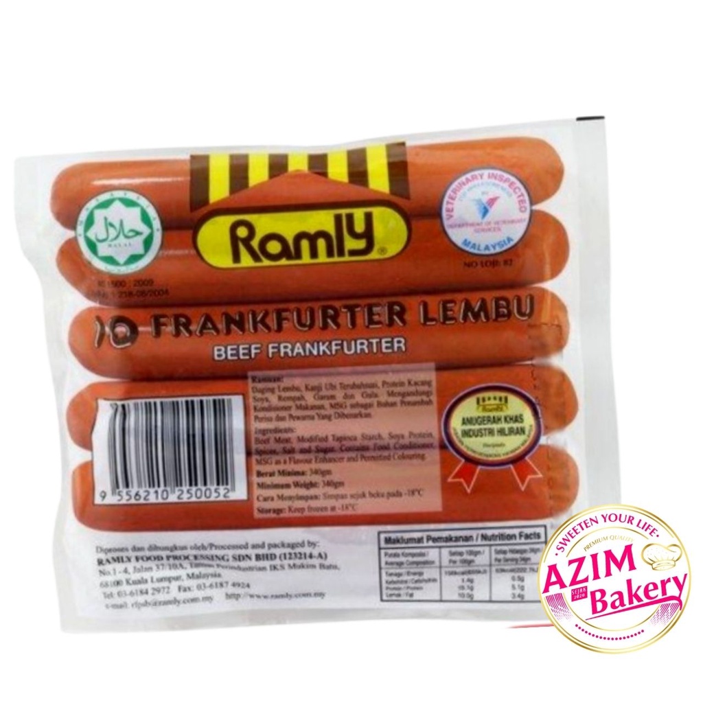 (NO COD,ONLY ONLINE PAYMENT)Ramly Chicken Beef Frankfurter 340g