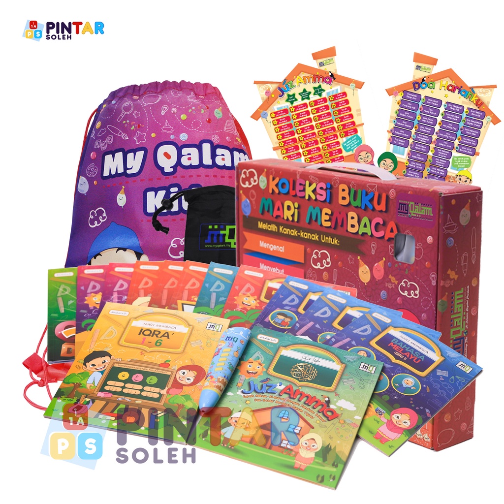 MY QALAM KIDS Koleksi Buku Mari Membaca. Lengkap 3 Bahasa, Iqra, Doa