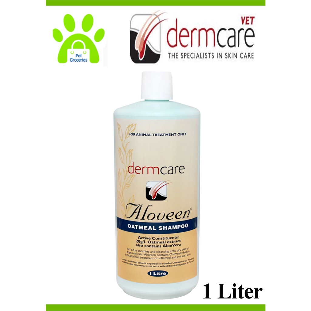 Dermcare Aloveen Oatmeal Shampoo 1 Liter ( For Dog & Cat ) Shopee