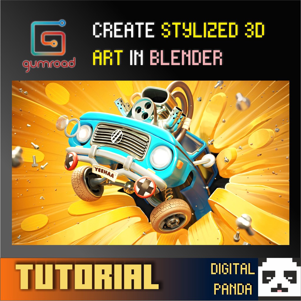 [ FULL TUTORIAL ] GUMROAD CREATE STYLIZED 3D ART IN BLENDER BY